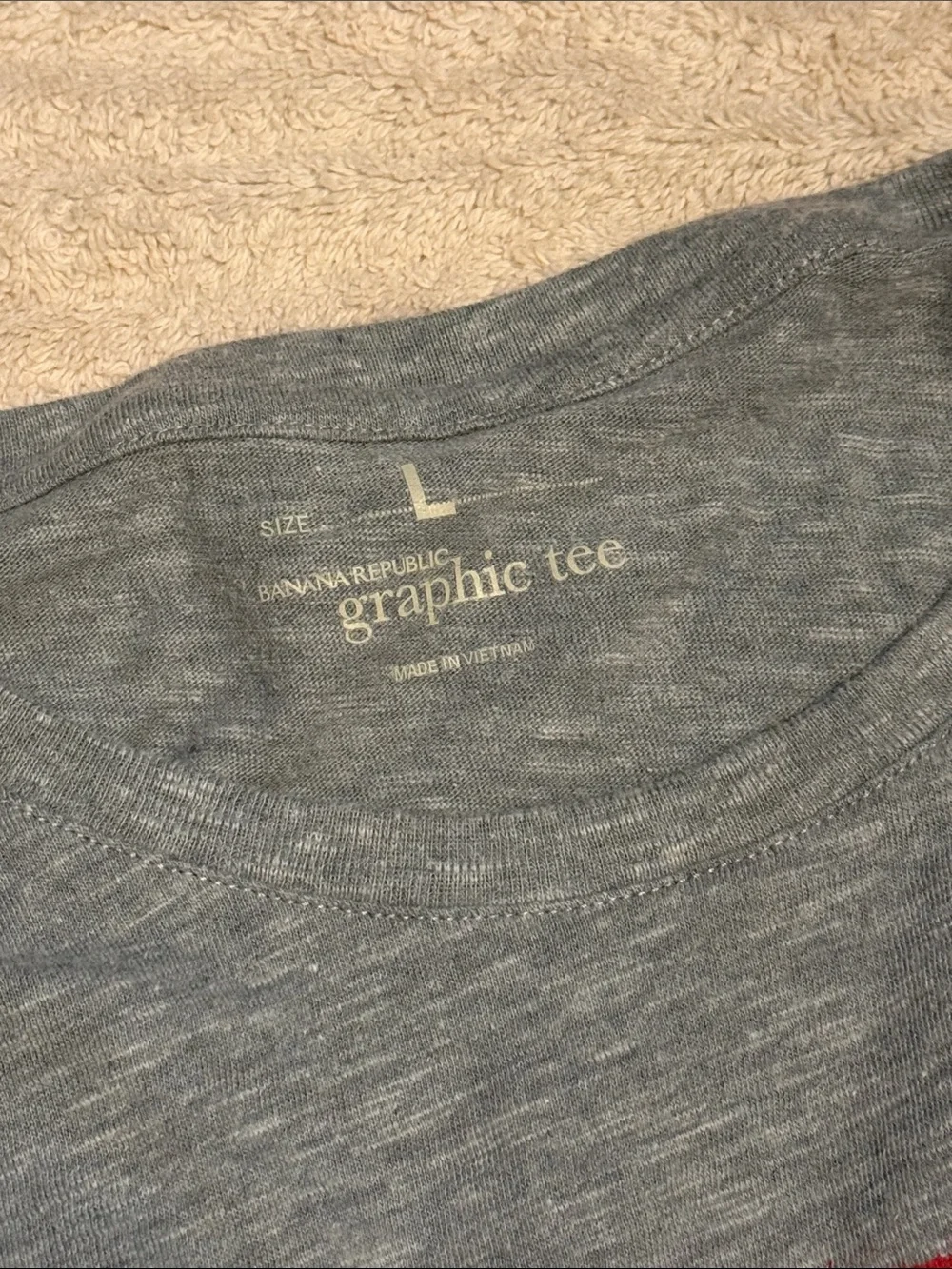 Banana Republic Gray Graphic 'RED WHITE BREW' Short Sleeve Tee